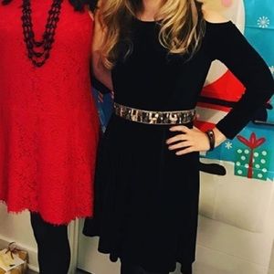 Black Velvet Cold Shoulder Dress